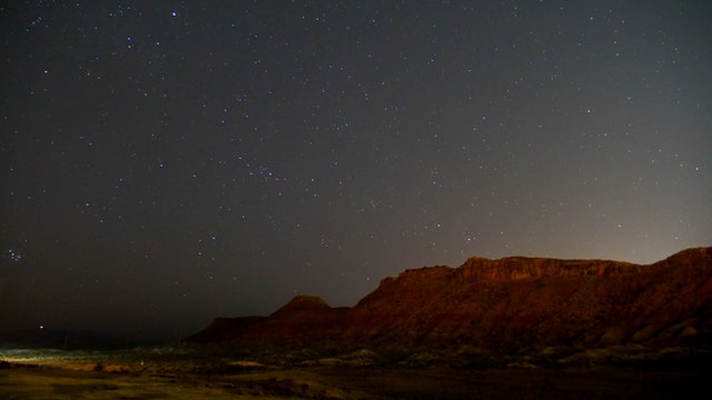 sparse desert alien landscape night time